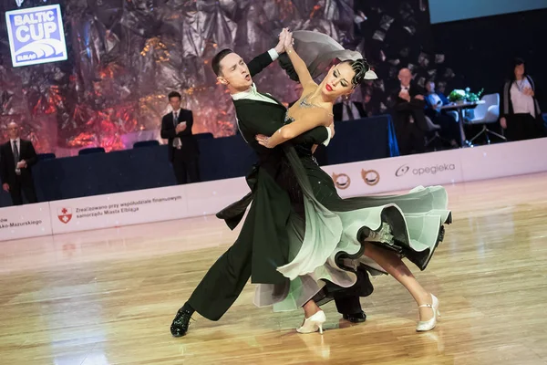 Elblag, Polonya - 13 Ekim 2017 - Baltık Kupası dans yarışması. Elblag turnuvada uluslararası dans — Stok fotoğraf