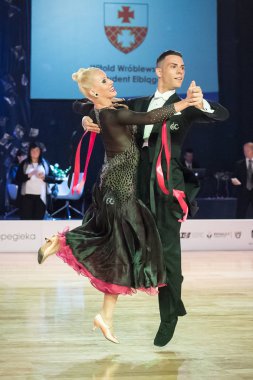 Elblag, Polonya - 13 Ekim 2017 - Baltık Kupası dans yarışması. Elblag turnuvada uluslararası dans