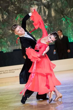 Elblag, Polonya - 13 Ekim 2017 - Baltık Kupası dans yarışması. Elblag turnuvada uluslararası dans