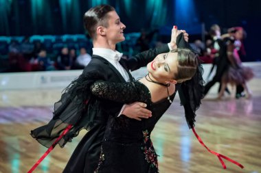 Elblag, Polonya - 13 Ekim 2017 - Baltık Kupası dans yarışması. Elblag turnuvada uluslararası dans