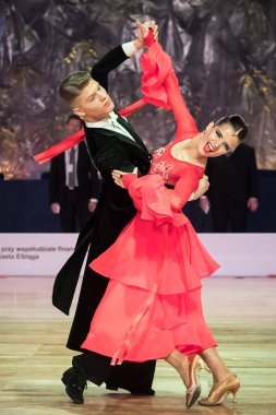 Elblag, Polonya - 13 Ekim 2017 - Baltık Kupası dans yarışması. Elblag turnuvada uluslararası dans