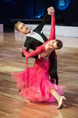 Elblag, Polonya - 13 Ekim 2017 - Baltık Kupası dans yarışması. Elblag turnuvada uluslararası dans