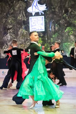 Elblag, Polonya - 13 Ekim 2017 - Baltık Kupası dans yarışması. Elblag turnuvada uluslararası dans