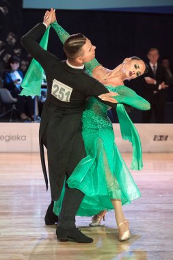 Elblag, Polonya - 13 Ekim 2017 - Baltık Kupası dans yarışması. Elblag turnuvada uluslararası dans