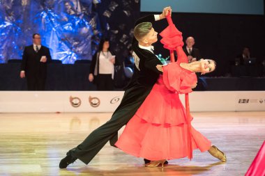 Elblag, Polonya - 13 Ekim 2017 - Baltık Kupası dans yarışması. Elblag turnuvada uluslararası dans