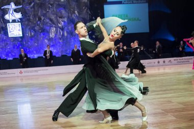 Elblag, Polonya - 13 Ekim 2017 - Baltık Kupası dans yarışması. Elblag turnuvada uluslararası dans