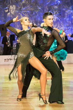 Elblag, Polonya - 14 Ekim 2017 - Baltık Kupası dans yarışması. Elblag turnuvada uluslararası dans