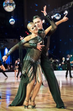 Elblag, Polonya - 14 Ekim 2017 - Baltık Kupası dans yarışması. Elblag turnuvada uluslararası dans