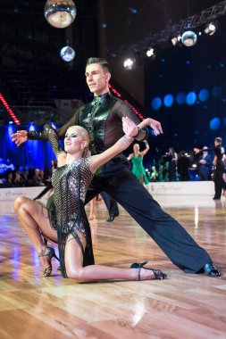 Elblag, Polonya - 14 Ekim 2017 - Baltık Kupası dans yarışması. Elblag turnuvada uluslararası dans