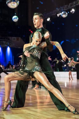 Elblag, Polonya - 14 Ekim 2017 - Baltık Kupası dans yarışması. Elblag turnuvada uluslararası dans