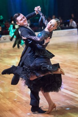 Elblag, Polonya - 14 Ekim 2017 - Baltık Kupası dans yarışması. Elblag turnuvada uluslararası dans