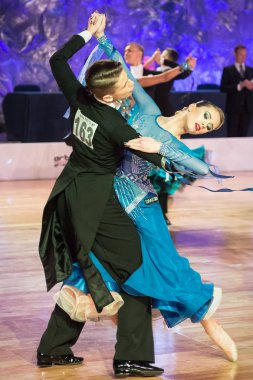 Elblag, Polonya - 14 Ekim 2017 - Baltık Kupası dans yarışması. Elblag turnuvada uluslararası dans