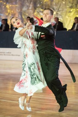 Elblag, Polonya - 14 Ekim 2017 - Baltık Kupası dans yarışması. Elblag turnuvada uluslararası dans