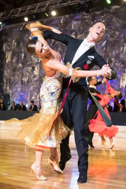 Elblag, Polonya - 14 Ekim 2017 - Baltık Kupası dans yarışması. Elblag turnuvada uluslararası dans