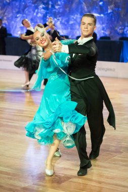 Elblag, Polonya - 14 Ekim 2017 - Baltık Kupası dans yarışması. Elblag turnuvada uluslararası dans