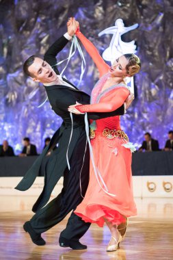 Elblag, Polonya - 14 Ekim 2017 - Baltık Kupası dans yarışması. Elblag turnuvada uluslararası dans