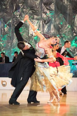 Elblag, Polonya - 14 Ekim 2017 - Baltık Kupası dans yarışması. Elblag turnuvada uluslararası dans