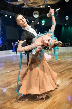 Elblag, Polonya - 14 Ekim 2017 - Baltık Kupası dans yarışması. Elblag turnuvada uluslararası dans