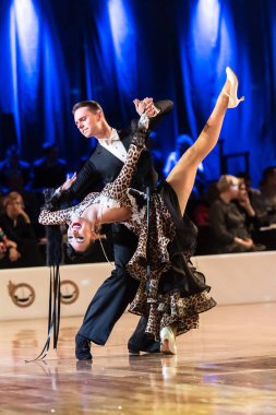 Elblag, Polonya - 14 Ekim 2017 - Baltık Kupası dans yarışması. Elblag turnuvada uluslararası dans