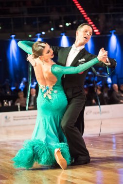 Elblag, Polonya - 14 Ekim 2017 - Baltık Kupası dans yarışması. Elblag turnuvada uluslararası dans