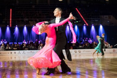 Elblag, Polonya - 14 Ekim 2017 - Baltık Kupası dans yarışması. Elblag turnuvada uluslararası dans