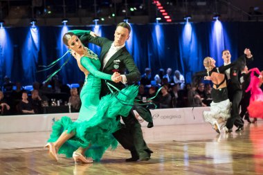 Elblag, Polonya - 14 Ekim 2017 - Baltık Kupası dans yarışması. Elblag turnuvada uluslararası dans