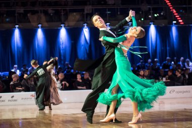 Elblag, Polonya - 14 Ekim 2017 - Baltık Kupası dans yarışması. Elblag turnuvada uluslararası dans