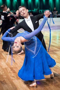 Elblag, Polonya - 14 Ekim 2017 - Baltık Kupası dans yarışması. Elblag turnuvada uluslararası dans