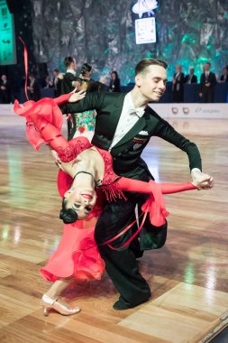 Elblag, Polonya - 14 Ekim 2017 - Baltık Kupası dans yarışması. Elblag turnuvada uluslararası dans