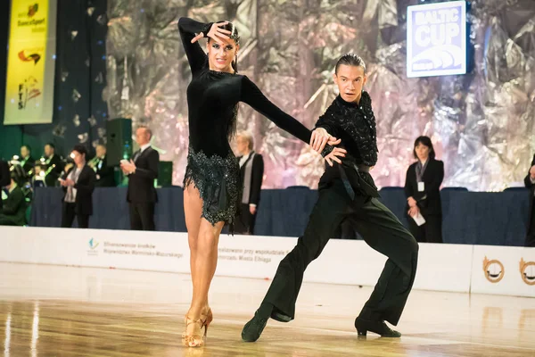 Elblag, Polsko - 14. října 2017 - baltský pohár taneční soutěž. Mezinárodní taneční turnaj v Elblag — Stock fotografie