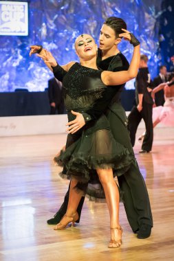 Elblag, Polonya - 15 Ekim 2017 - Baltık Kupası dans yarışması. Elblag turnuvada uluslararası dans