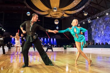 Elblag, Polonya - 15 Ekim 2017 - Baltık Kupası dans yarışması. Elblag turnuvada uluslararası dans