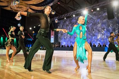 Elblag, Polonya - 15 Ekim 2017 - Baltık Kupası dans yarışması. Elblag turnuvada uluslararası dans