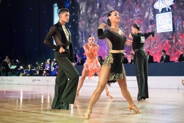 Elblag, Polonya - 15 Ekim 2017 - Baltık Kupası dans yarışması. Elblag turnuvada uluslararası dans