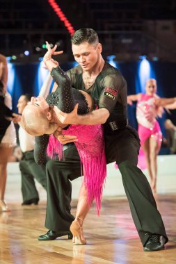 Elblag, Polonya - 15 Ekim 2017 - Baltık Kupası dans yarışması. Elblag turnuvada uluslararası dans