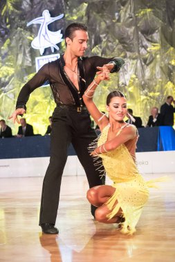 Elblag, Polonya - 15 Ekim 2017 - Baltık Kupası dans yarışması. Elblag turnuvada uluslararası dans