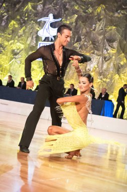 Elblag, Polonya - 15 Ekim 2017 - Baltık Kupası dans yarışması. Elblag turnuvada uluslararası dans