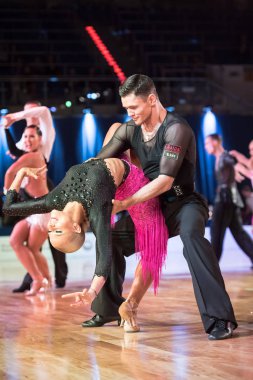 Elblag, Polonya - 15 Ekim 2017 - Baltık Kupası dans yarışması. Elblag turnuvada uluslararası dans