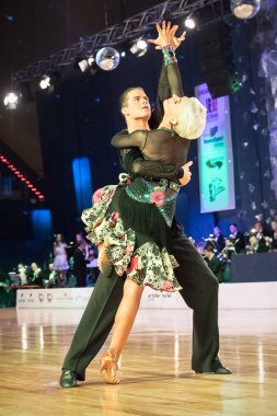 Elblag, Polonya - 15 Ekim 2017 - Baltık Kupası dans yarışması. Elblag turnuvada uluslararası dans