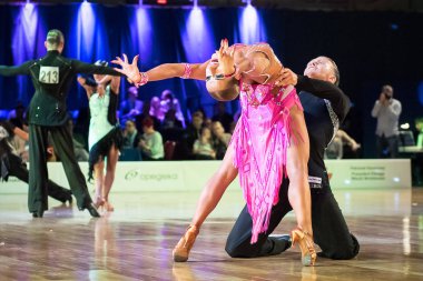 Elblag, Polonya - 15 Ekim 2017 - Baltık Kupası dans yarışması. Elblag turnuvada uluslararası dans