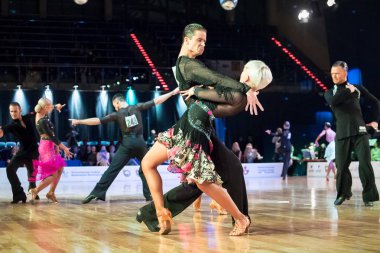 Elblag, Polonya - 15 Ekim 2017 - Baltık Kupası dans yarışması. Elblag turnuvada uluslararası dans