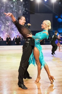 Elblag, Polonya - 15 Ekim 2017 - Baltık Kupası dans yarışması. Elblag turnuvada uluslararası dans