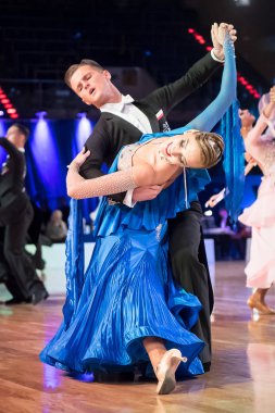 Elblag, Polonya - 15 Ekim 2017 - Baltık Kupası dans yarışması. Elblag turnuvada uluslararası dans