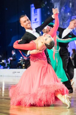 Elblag, Polonya - 15 Ekim 2017 - Baltık Kupası dans yarışması. Elblag turnuvada uluslararası dans