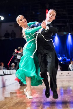 Elblag, Polonya - 15 Ekim 2017 - Baltık Kupası dans yarışması. Elblag turnuvada uluslararası dans