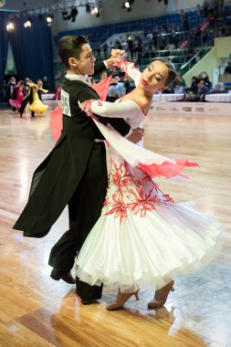 Elblag, Polonya - 15 Ekim 2017 - Baltık Kupası dans yarışması. Elblag turnuvada uluslararası dans