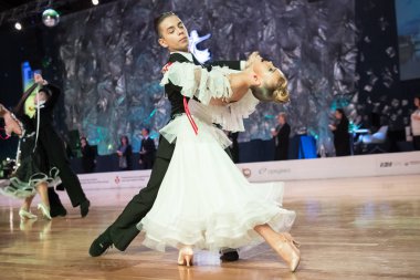 Elblag, Polonya - 15 Ekim 2017 - Baltık Kupası dans yarışması. Elblag turnuvada uluslararası dans