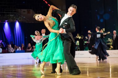 Elblag, Polonya - 15 Ekim 2017 - Baltık Kupası dans yarışması. Elblag turnuvada uluslararası dans