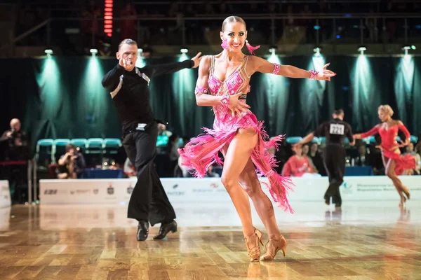 Elblag, Polsko - 15. října 2017 - baltský pohár taneční soutěž. Mezinárodní taneční turnaj v Elblag — Stock fotografie