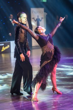 Krakow, Polonya - 09 Aralık 2017 - Wieczysty Kupası dans yarışması. Ulusal balo salonu dans turnuva Wieczysty Kupası Krakow